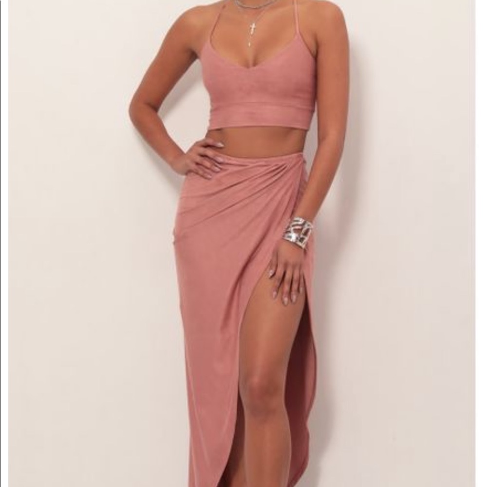 Lucy in the Sky Sicily Suede Luxe Maxi Set